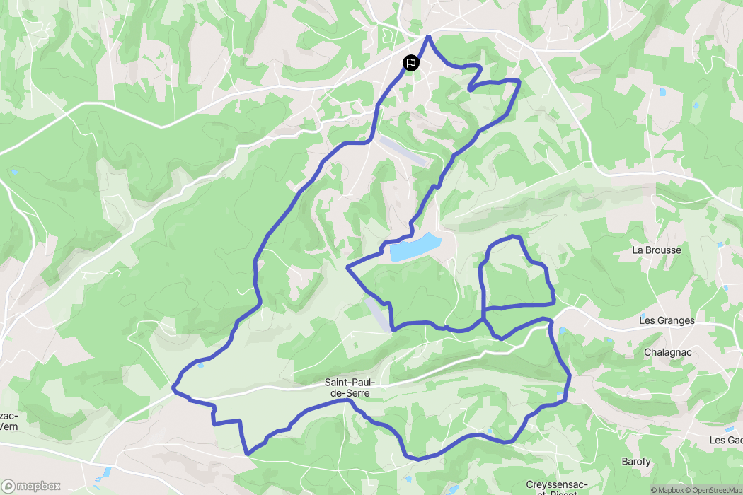 Coursac : carte du parcours de randonnée - France