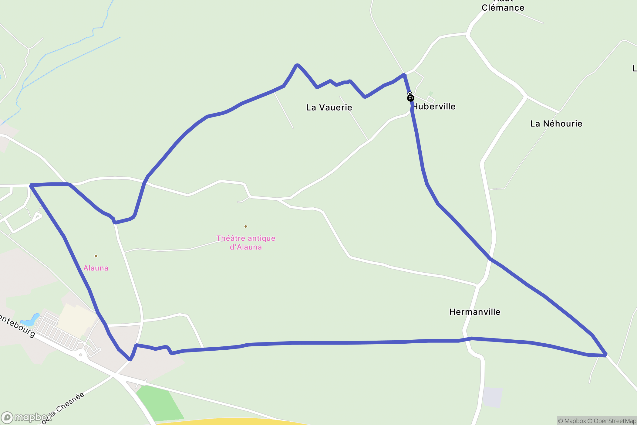 Huberville : carte du parcours de randonnée - France