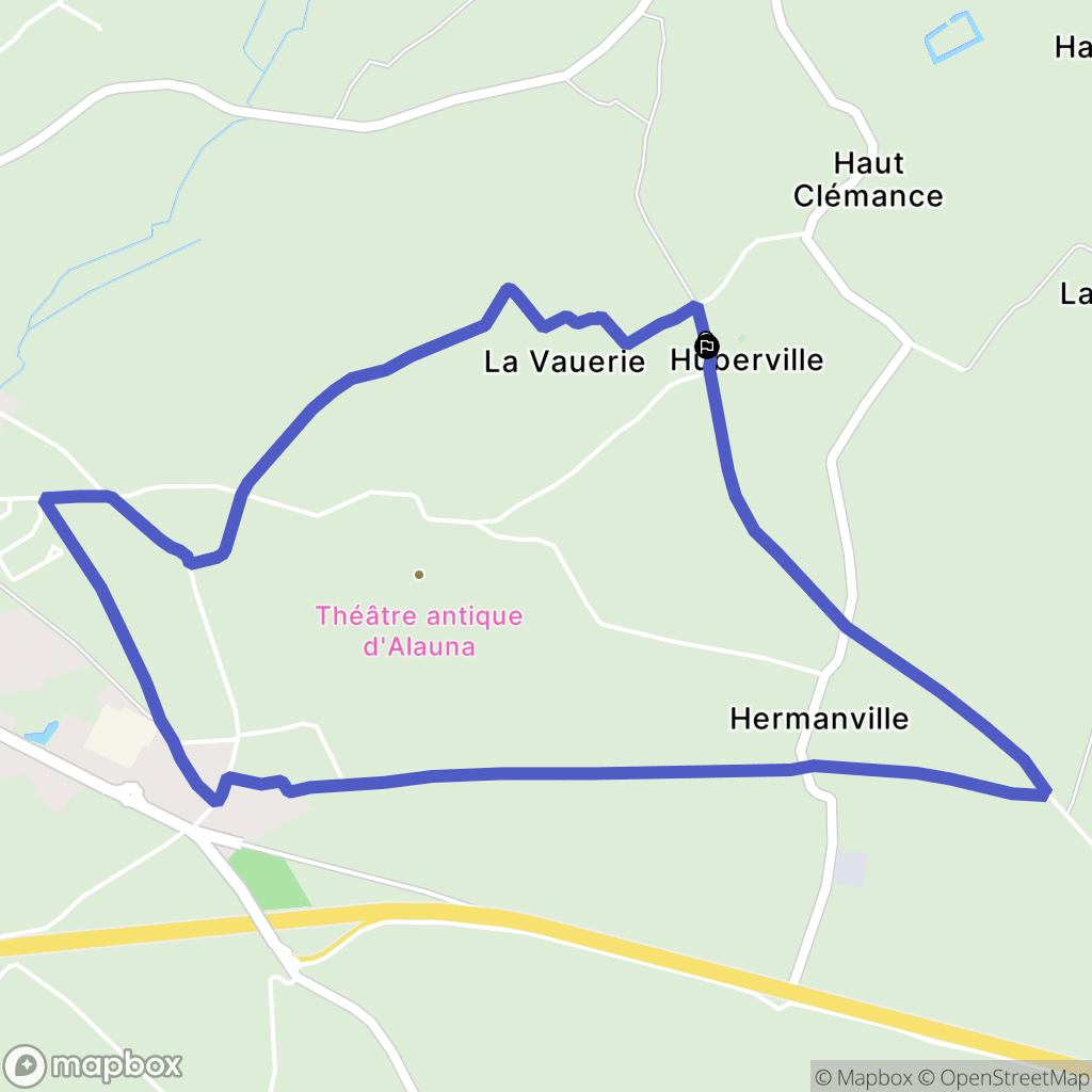 Huberville : carte du parcours de randonnée - France