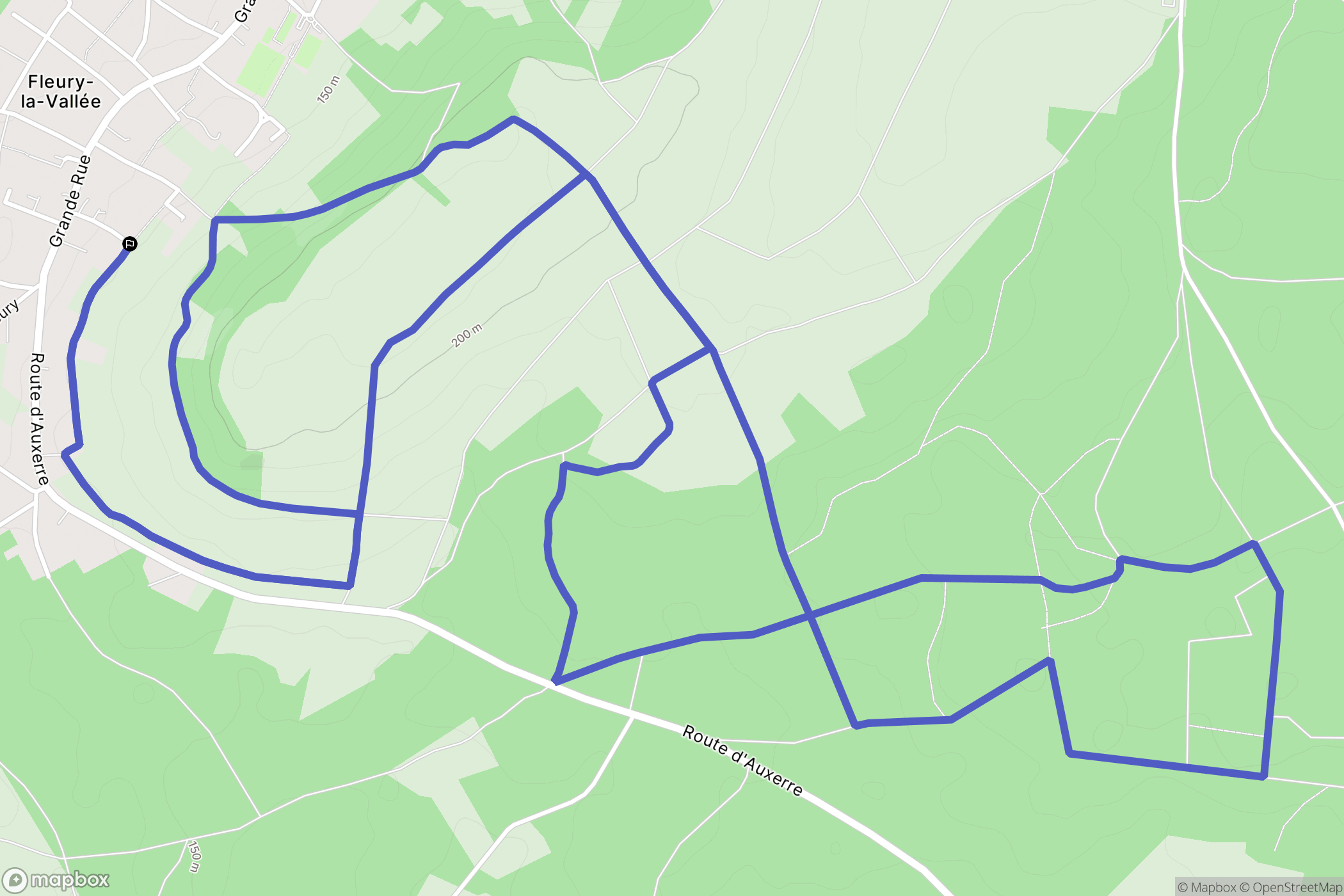 Fleury-la-Vallée : carte du parcours de randonnée - France