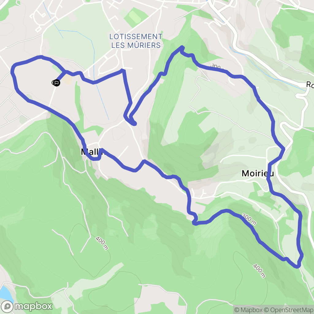 Villemoirieu : carte du parcours de randonnée - France