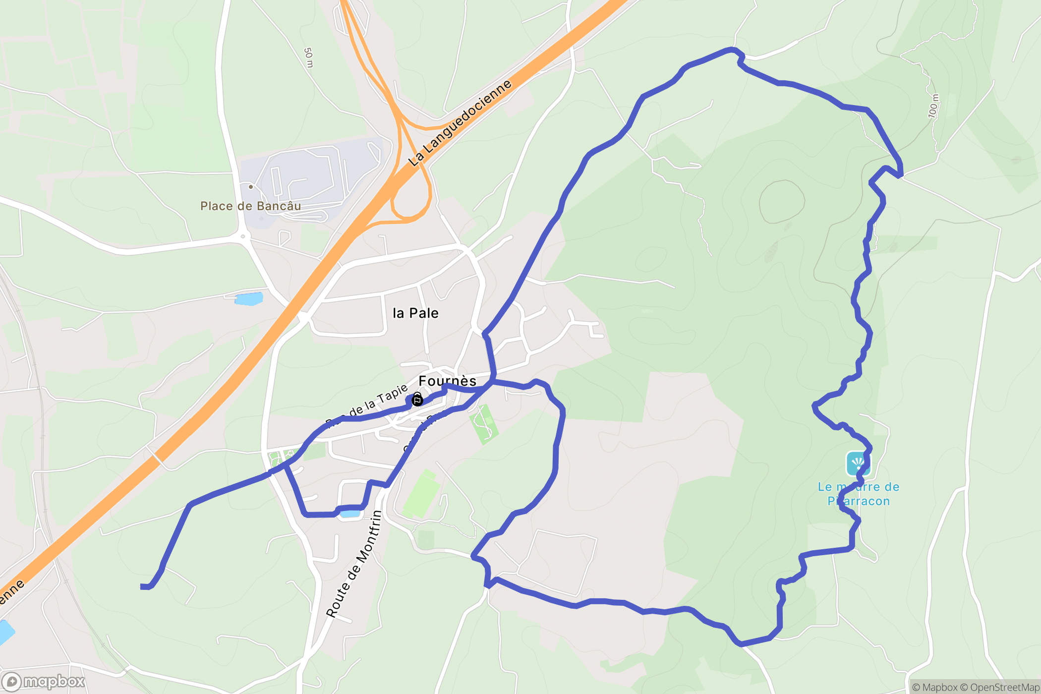 Fournes : carte du parcours de randonnée - France