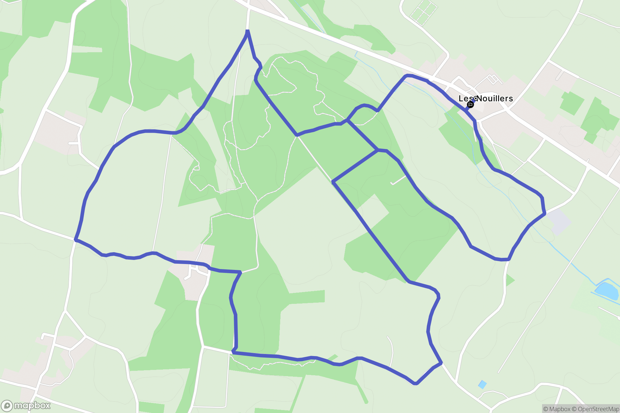 Les Nouillers : carte du parcours de randonnée - France
