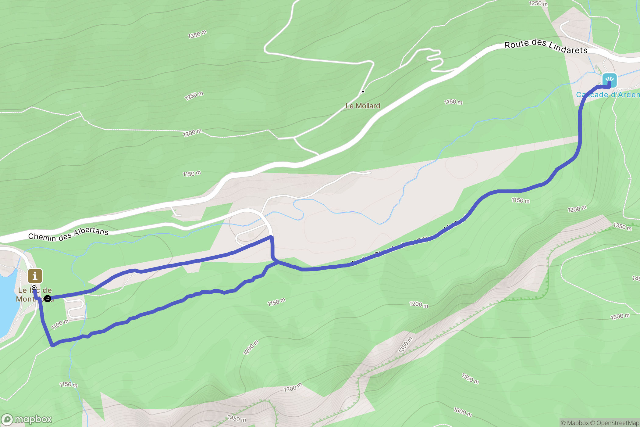 Montriond : carte du parcours de randonnée - France