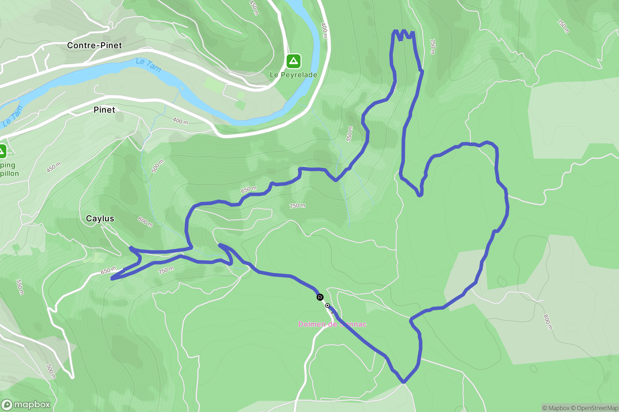 La Cresse : carte du parcours de randonnée - France