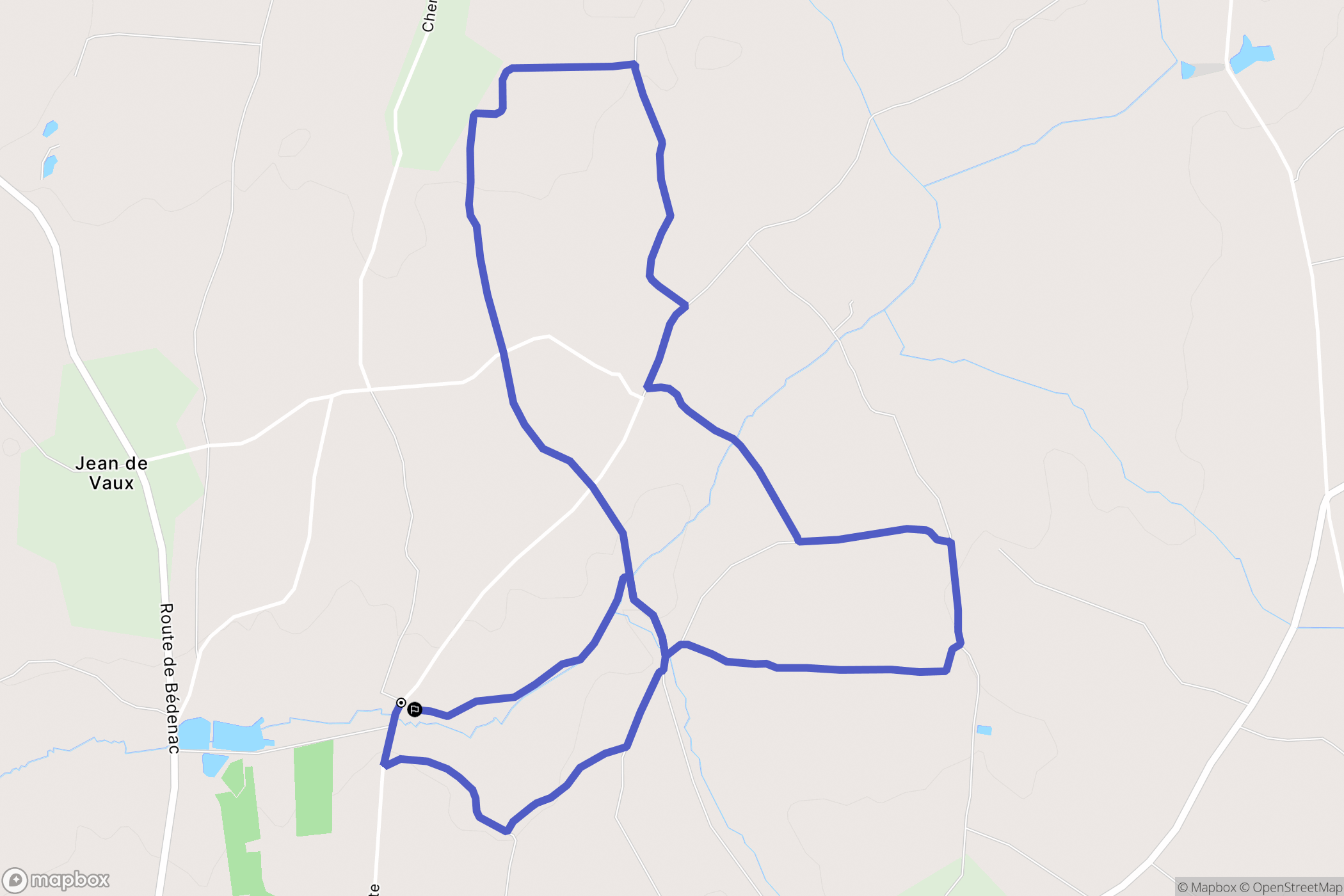 Lapouyade : carte du parcours de randonnée - France