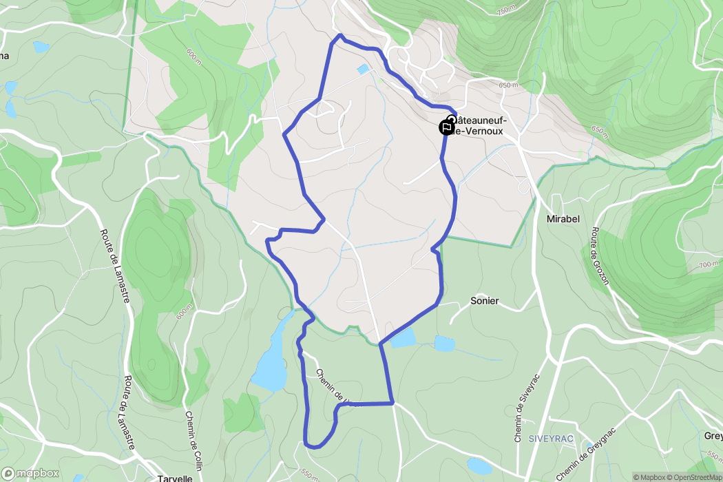 Châteauneuf-de-Vernoux : carte du parcours de randonnée - France