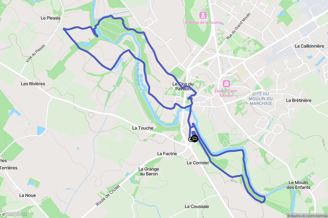 Rocheservière : carte du parcours de randonnée - France