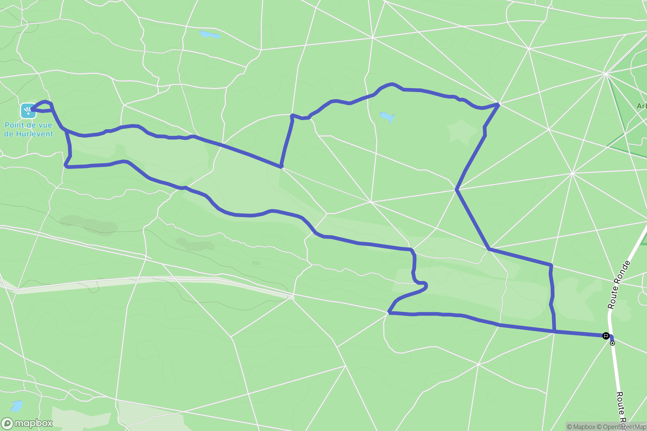 Fontainebleau : carte du parcours de randonnée - France