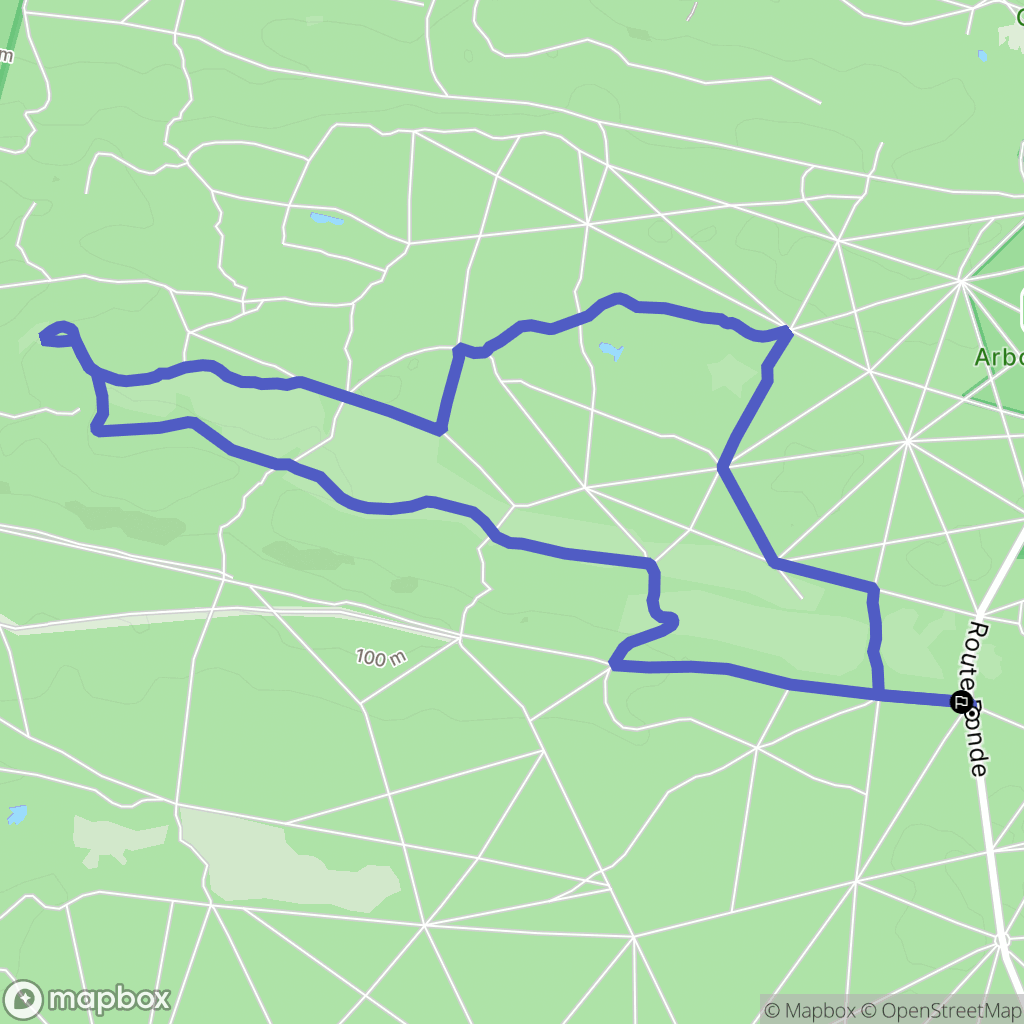 Fontainebleau : carte du parcours de randonnée - France
