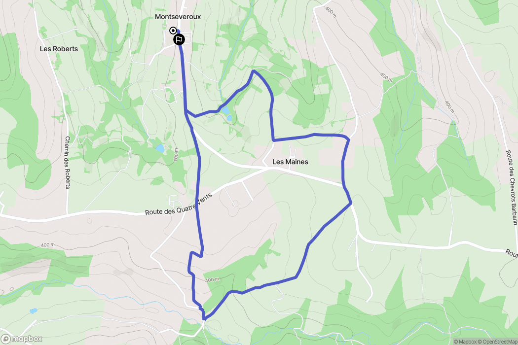 Montseveroux : carte du parcours de randonnée - France
