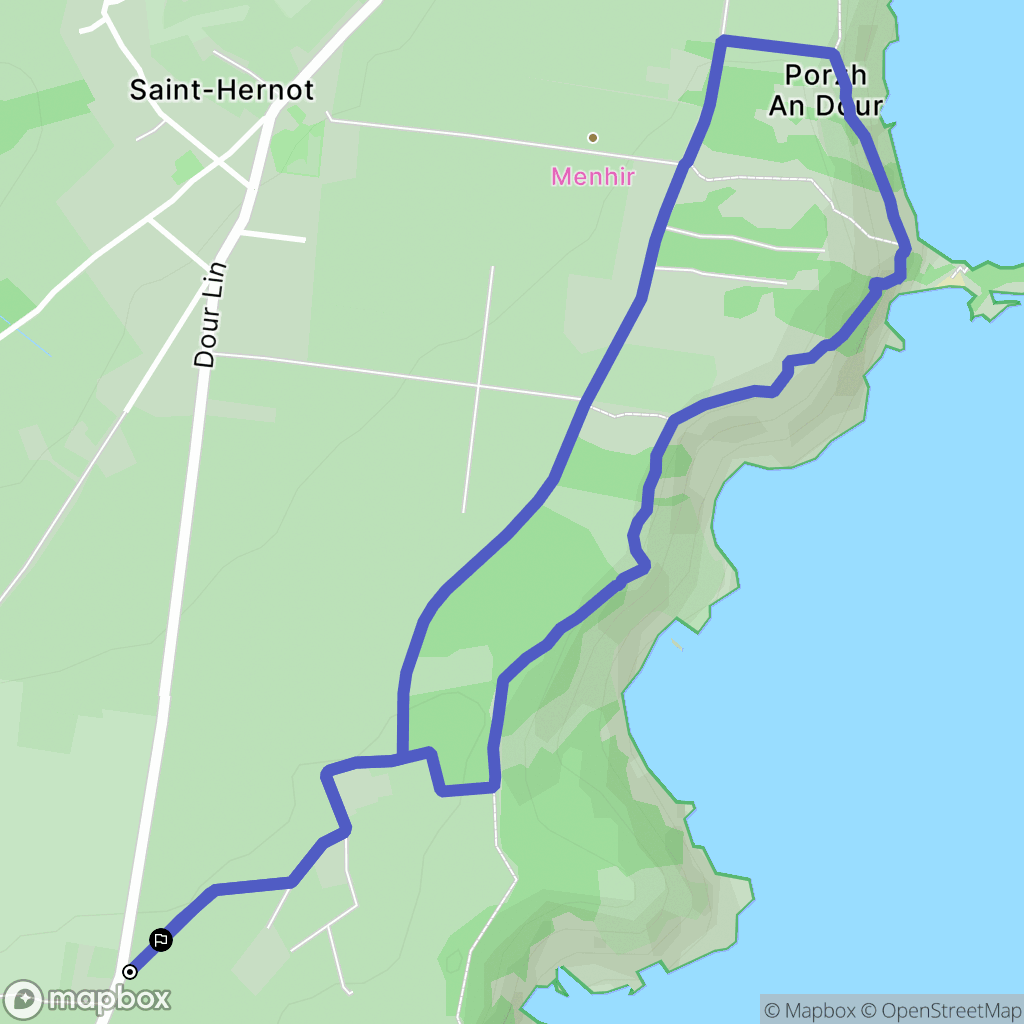 Crozon : carte du parcours de randonnée - France