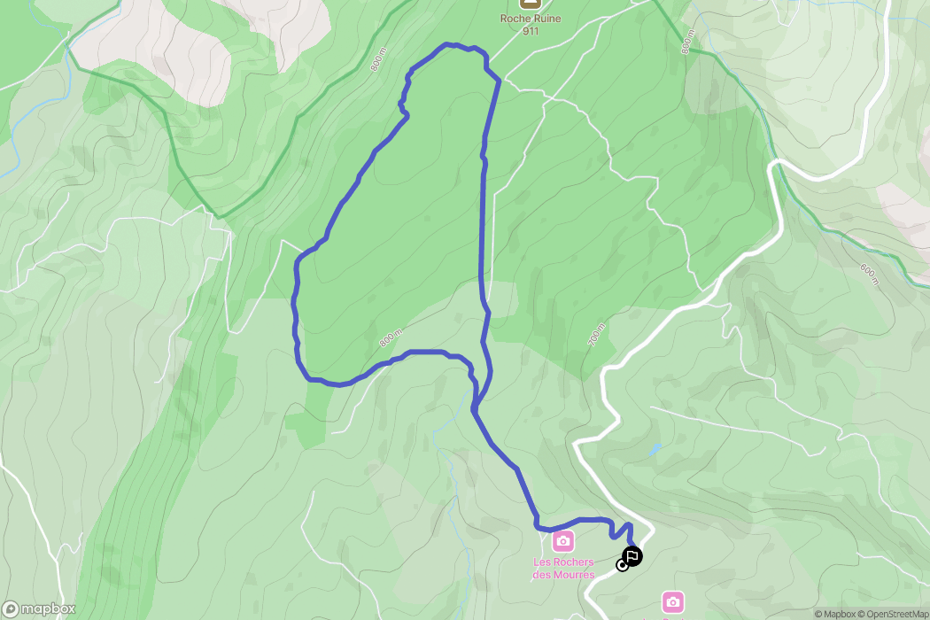 Forcalquier : carte du parcours de randonnée - France