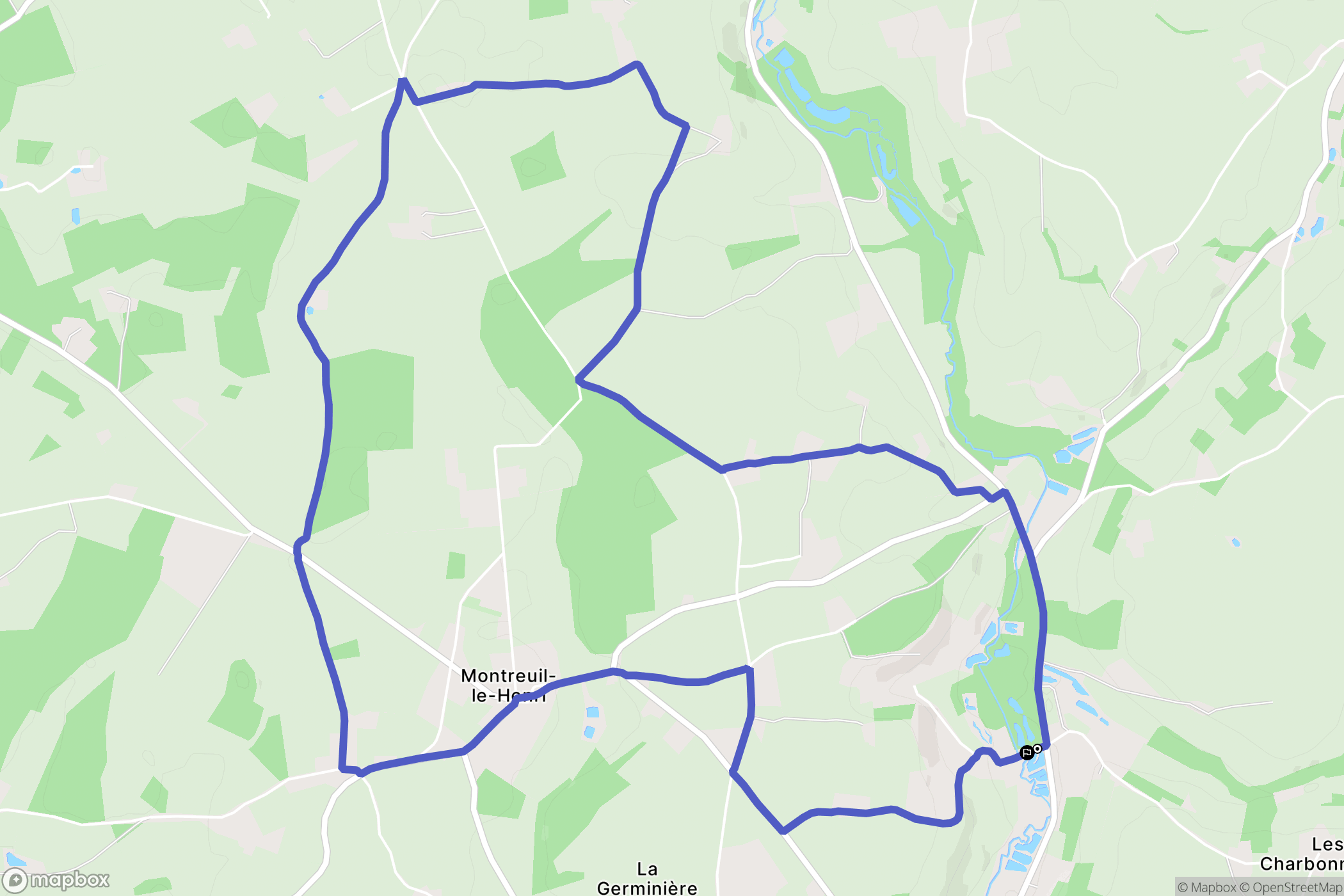 Montreuil-le-Henri : carte du parcours de randonnée - France