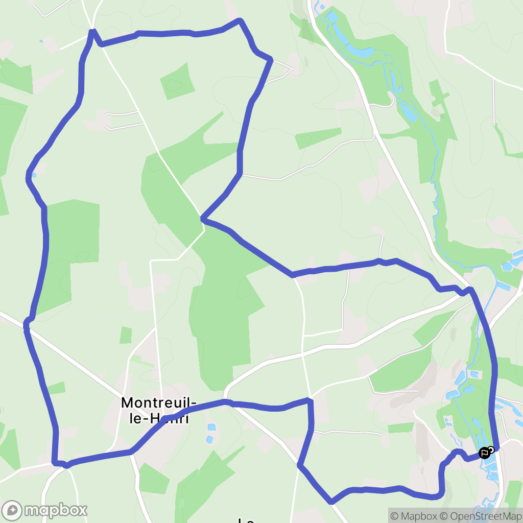 Montreuil-le-Henri : carte du parcours de randonnée - France
