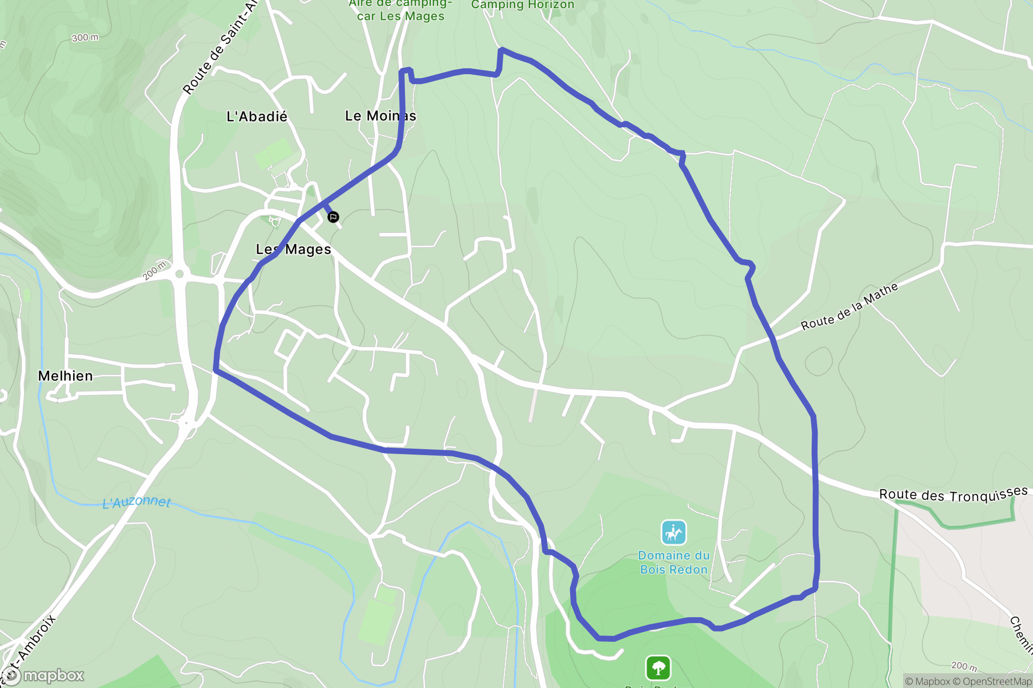 Les Mages : carte du parcours de randonnée - France