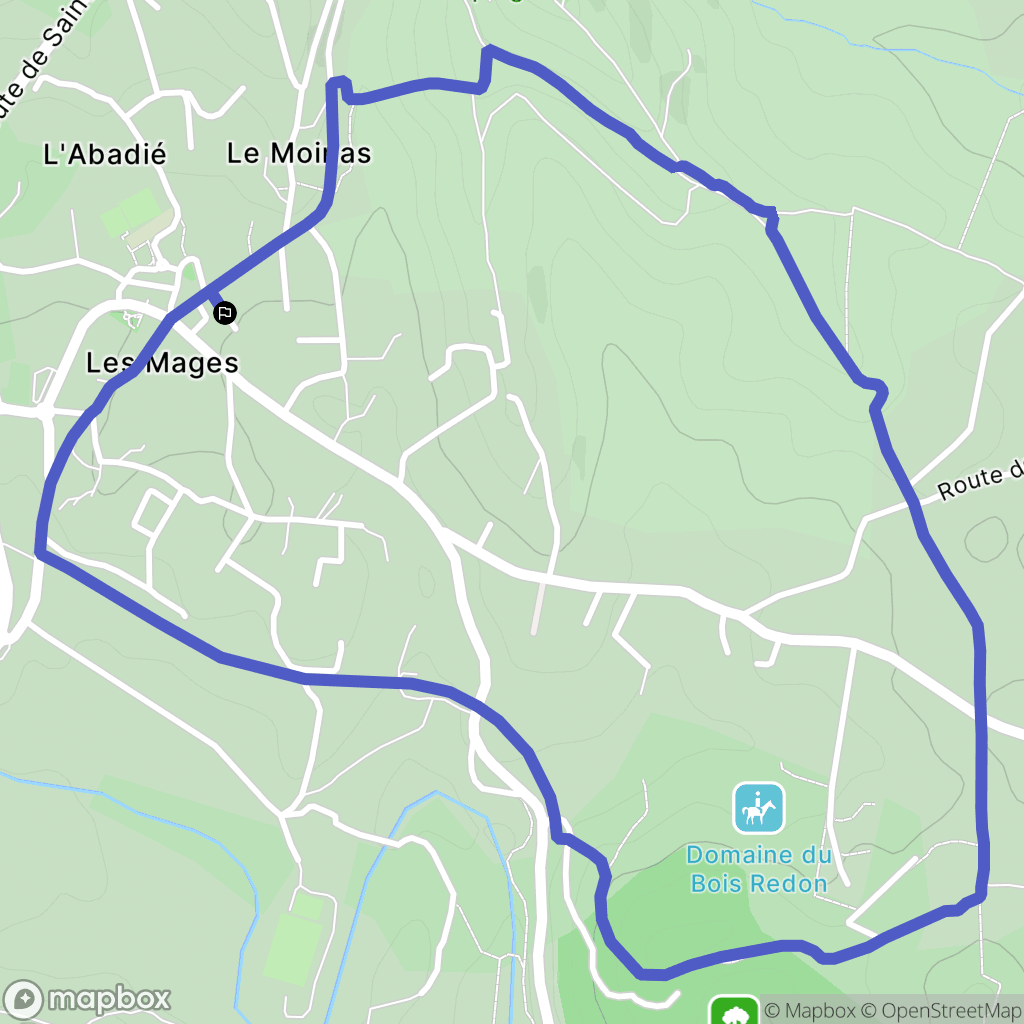 Les Mages : carte du parcours de randonnée - France
