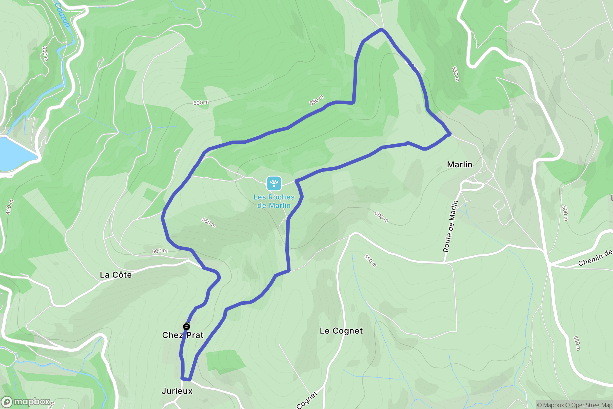 Sainte-Croix-en-Jarez : carte du parcours de randonnée - France