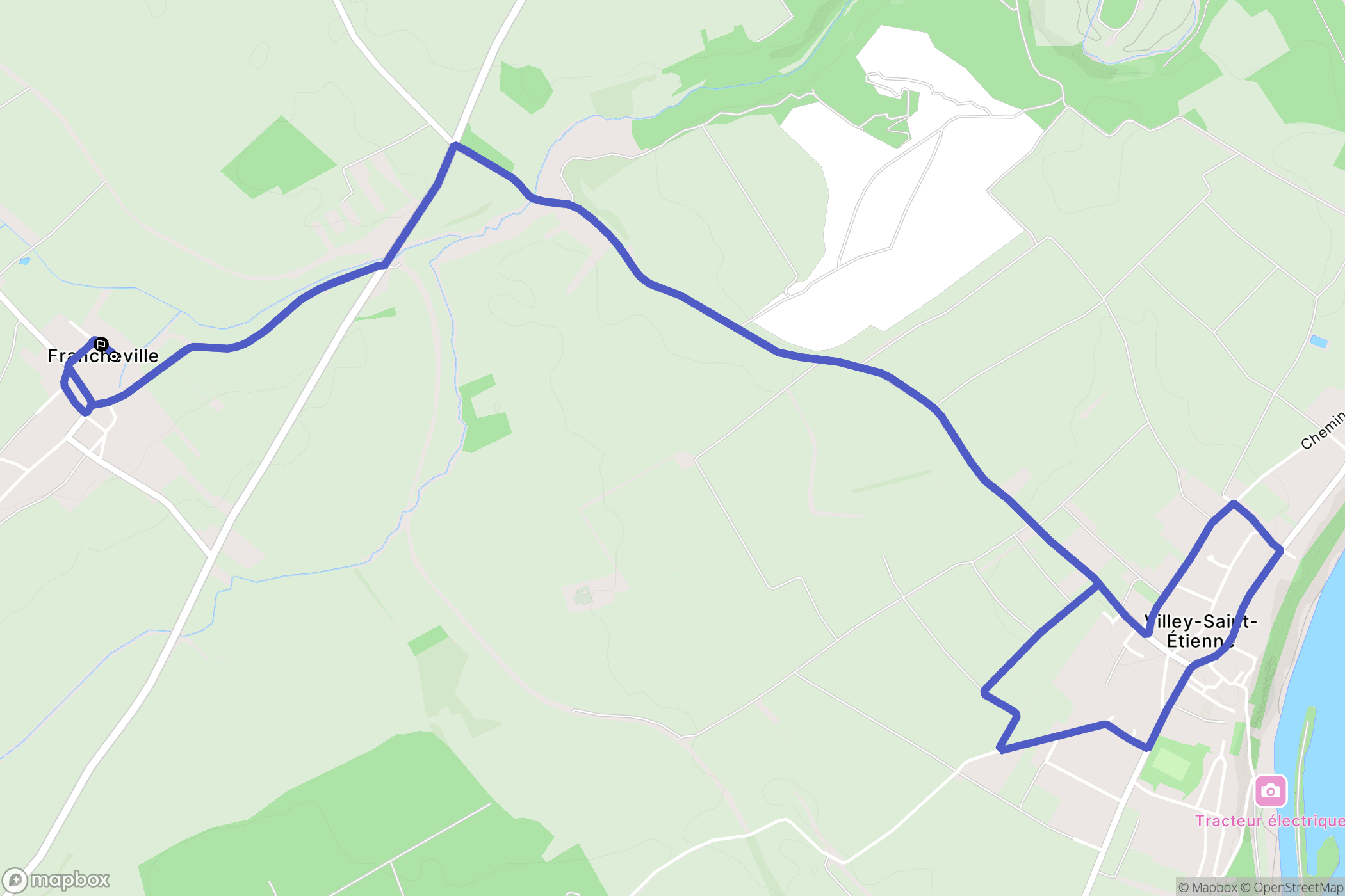 Francheville : carte du parcours de randonnée - France