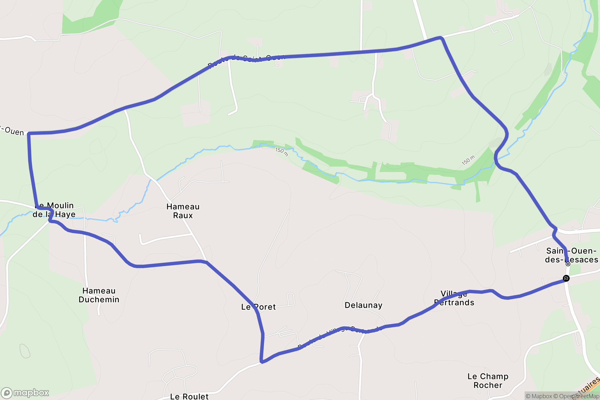 Souleuvre en Bocage : carte du parcours de randonnée - France