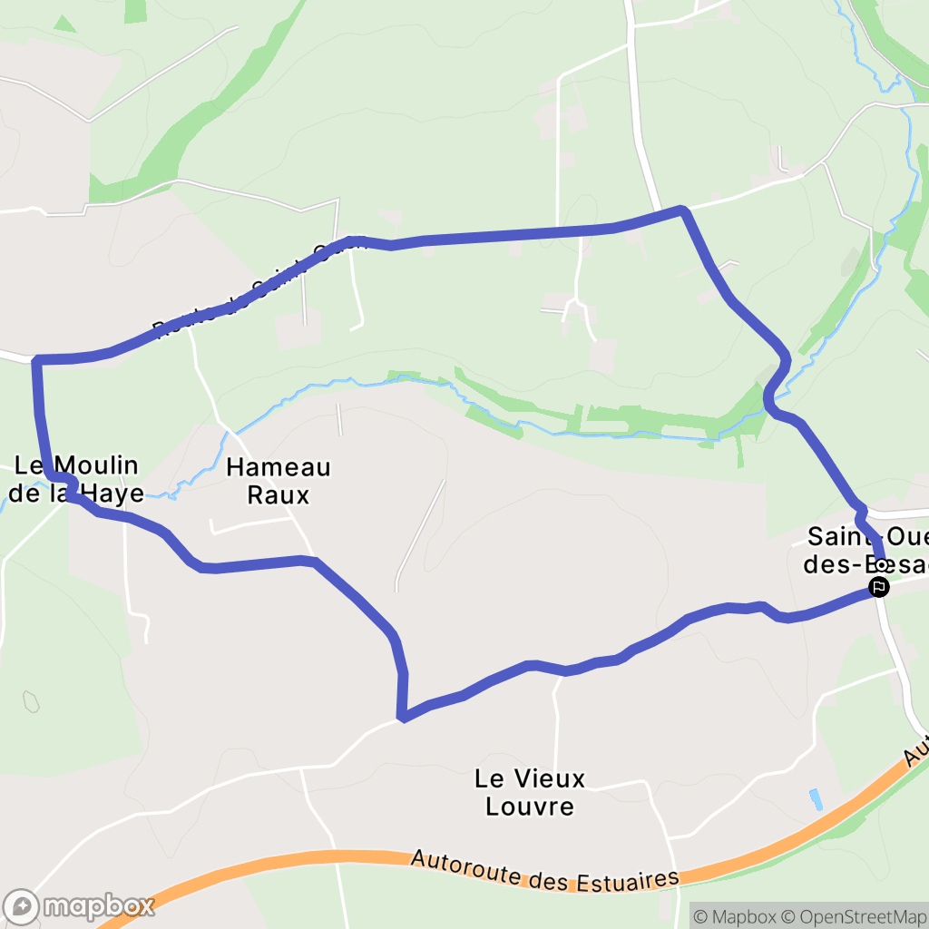 Souleuvre en Bocage : carte du parcours de randonnée - France