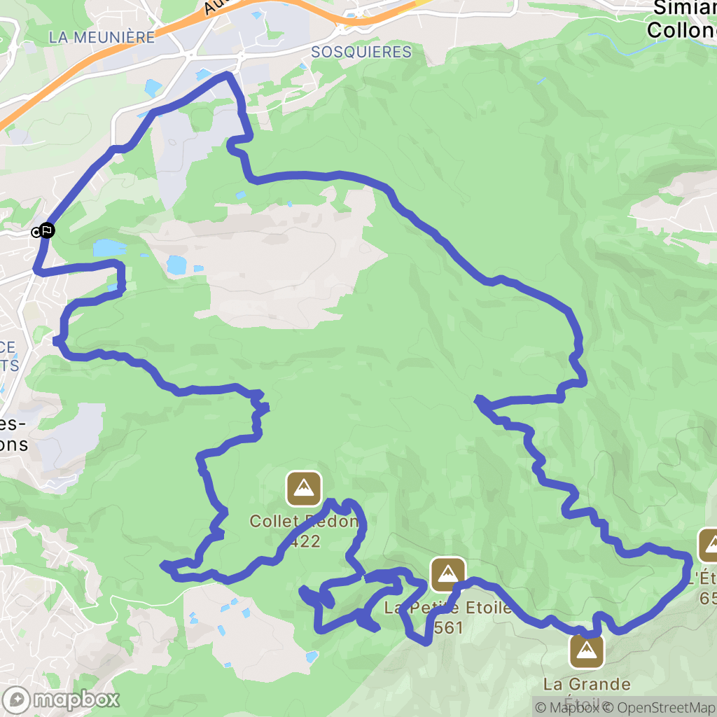 Les Pennes-Mirabeau : carte du parcours de randonnée - France