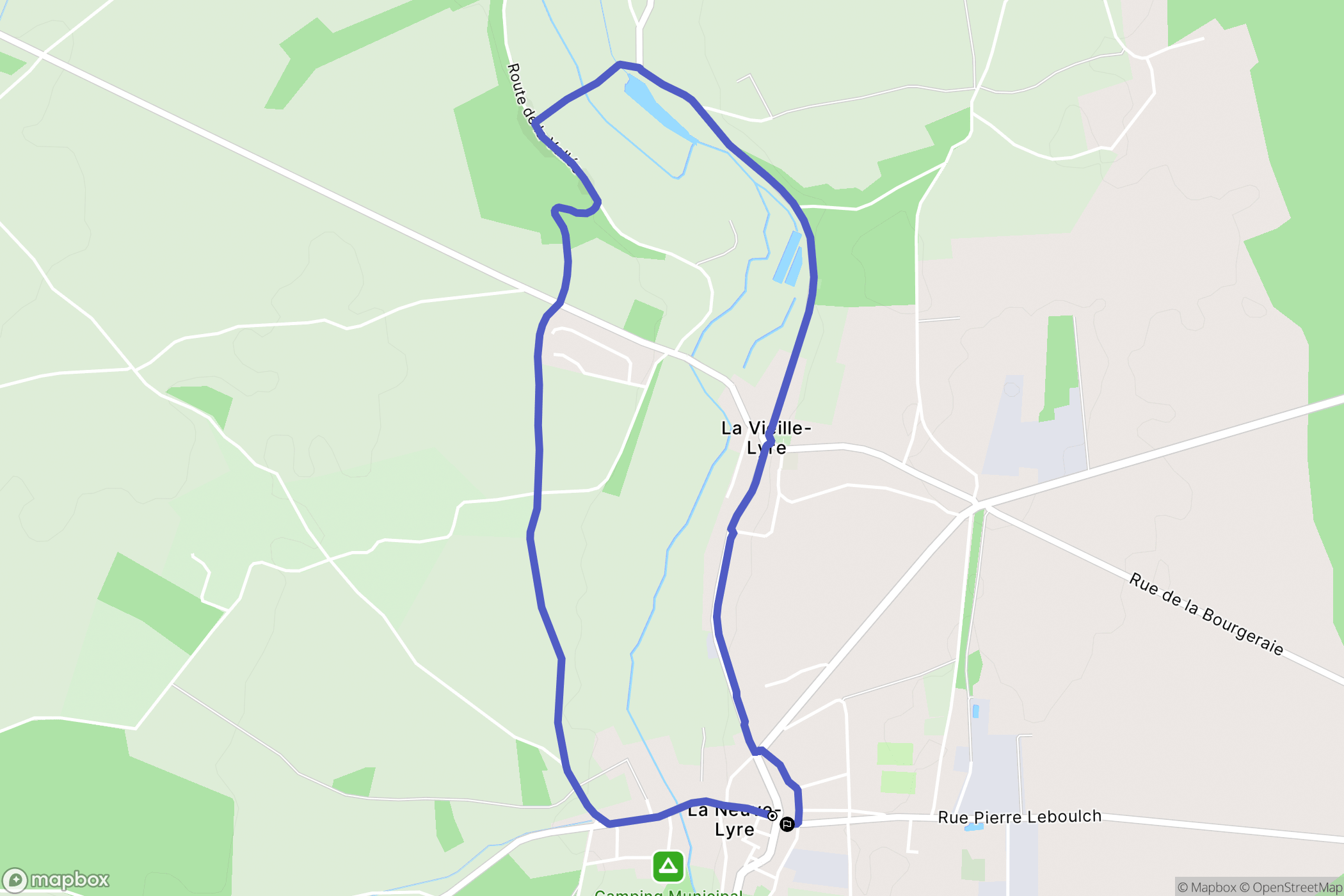 La Neuve-Lyre : carte du parcours de randonnée - France