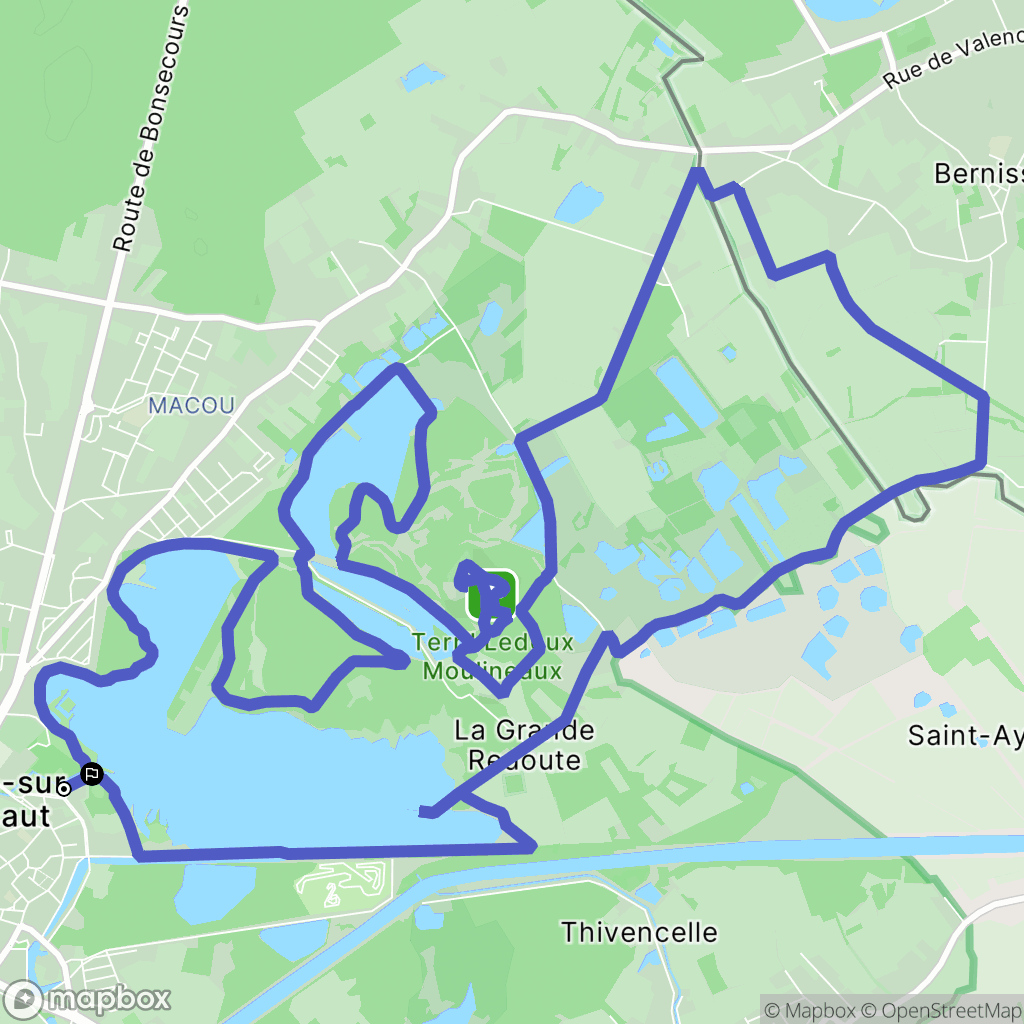 Condé-sur-l'Escaut : carte du parcours de randonnée - France