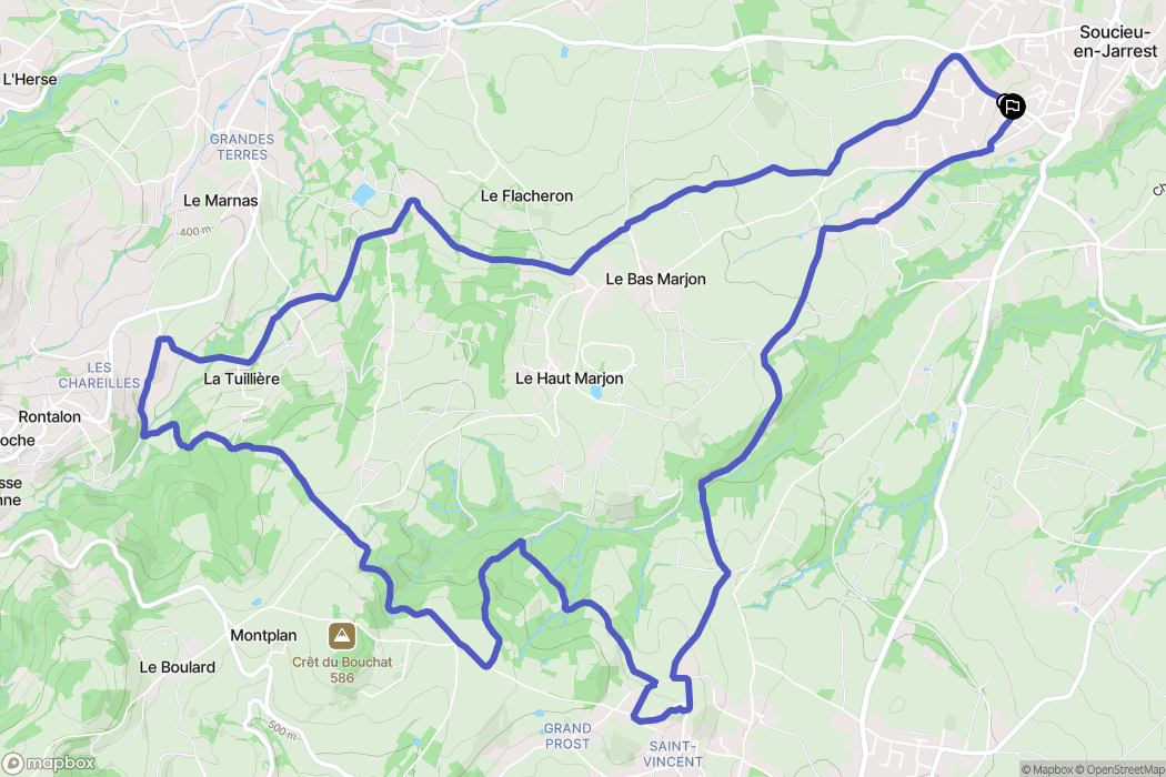 Soucieu-en-Jarrest : carte du parcours de randonnée - France