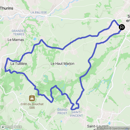 Soucieu-en-Jarrest : carte du parcours de randonnée - France