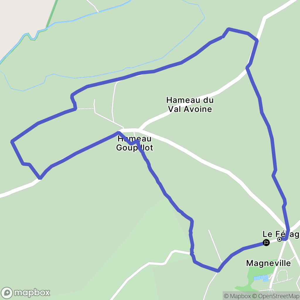 Magneville : carte du parcours de randonnée - France