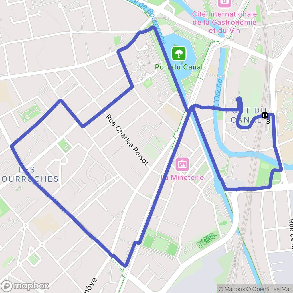 Dijon : carte du parcours de randonnée - France
