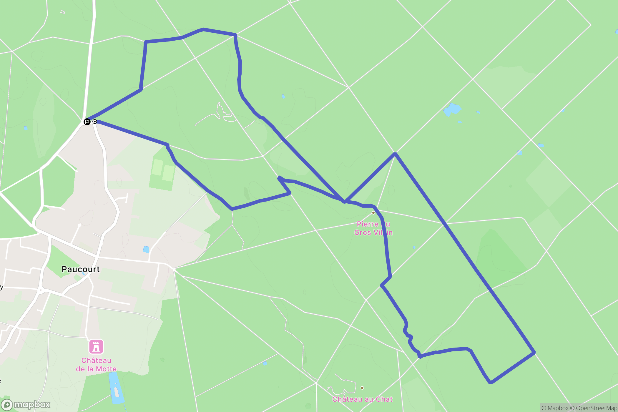 Paucourt : carte du parcours de randonnée - France