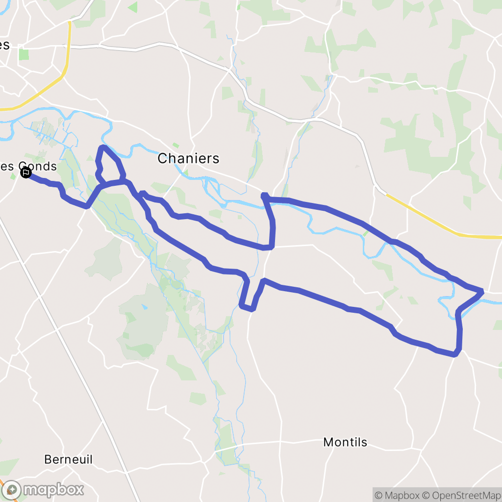 Les Gonds : carte du parcours de randonnée - France