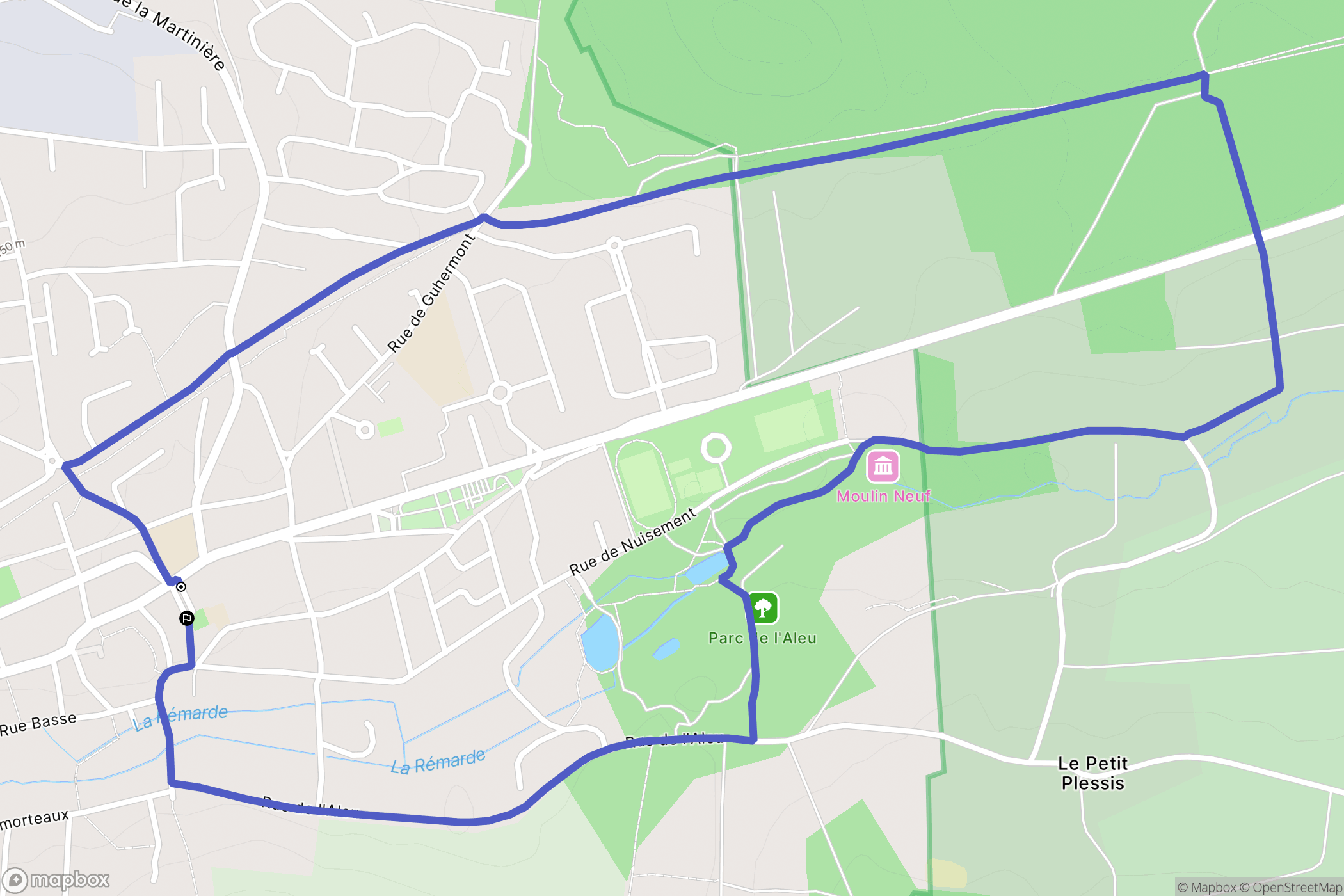 Saint-Arnoult-en-Yvelines : carte du parcours de randonnée - France