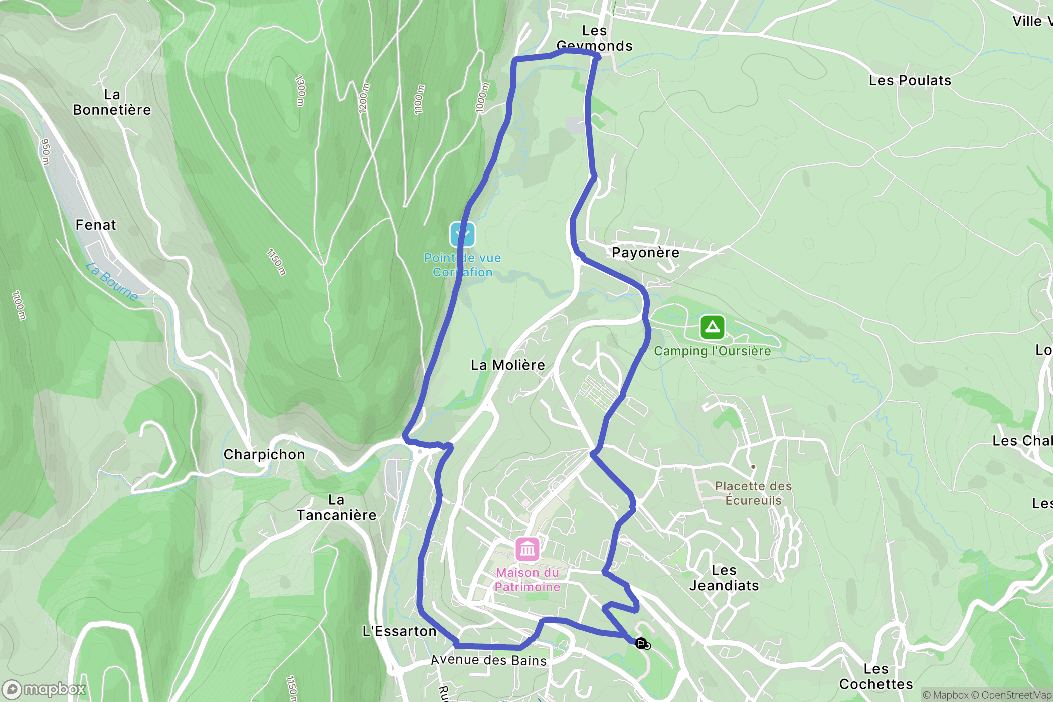 Villard-de-Lans : carte du parcours de randonnée - France