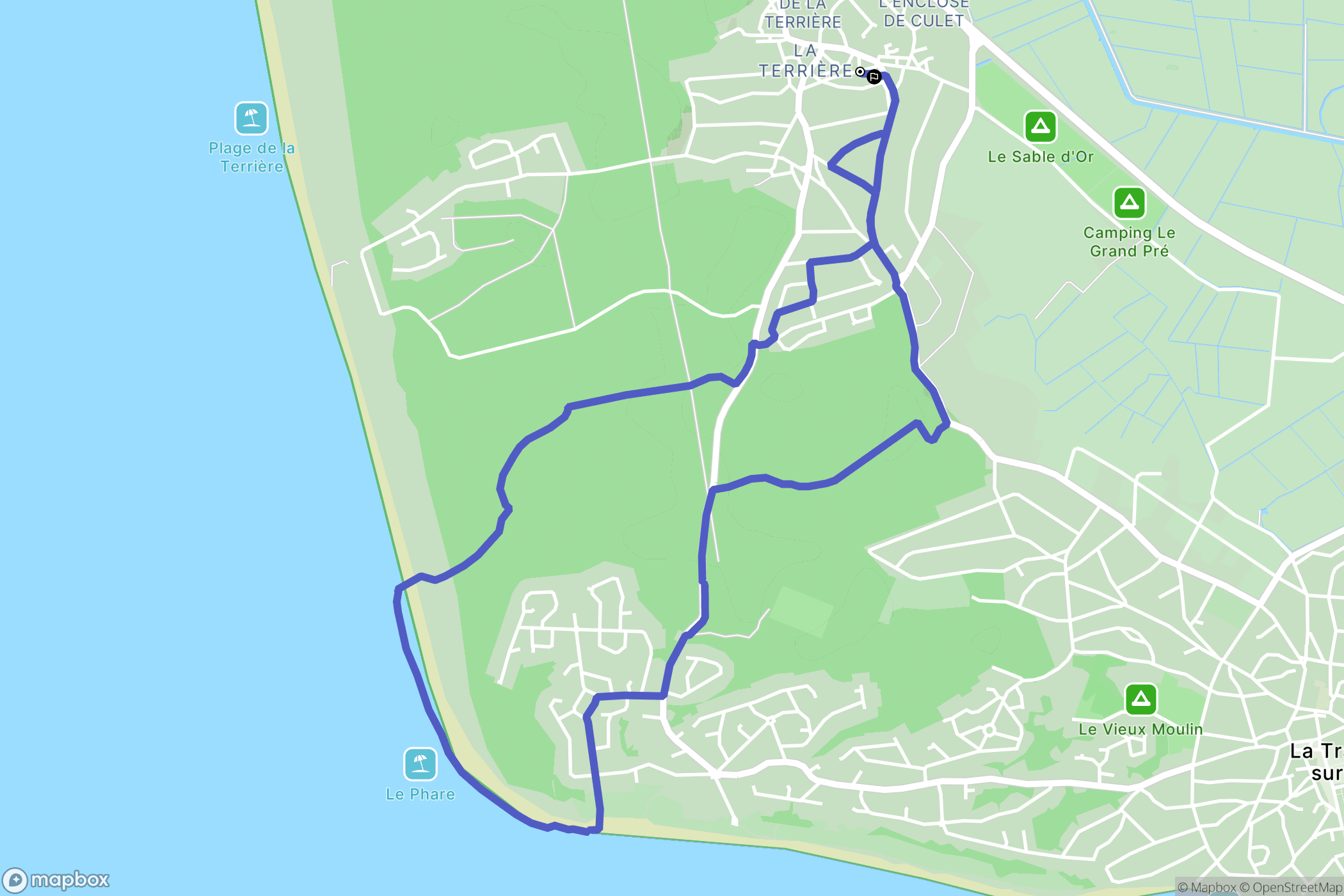 La Tranche-sur-Mer : carte du parcours de randonnée - France
