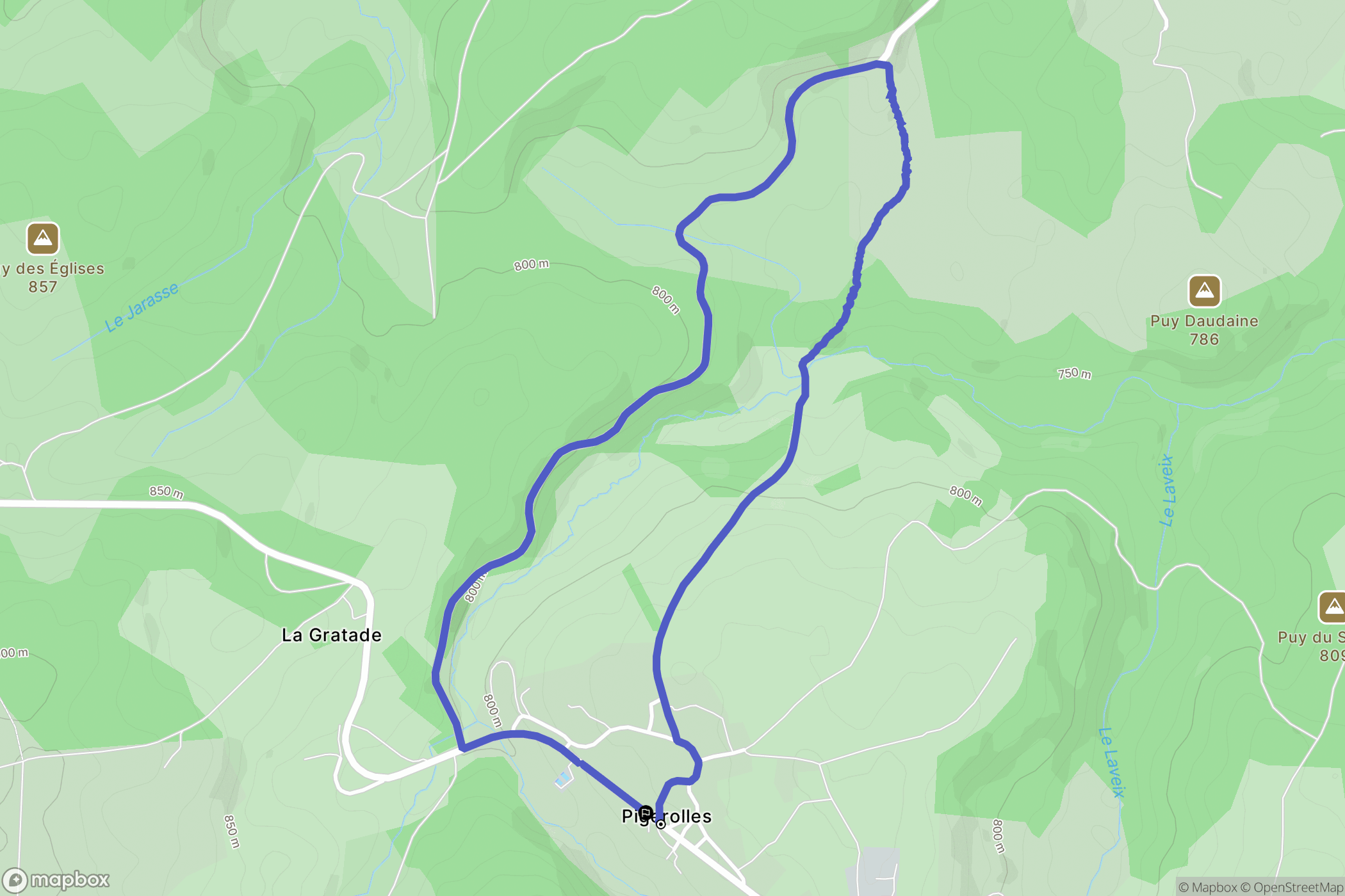 Gentioux-Pigerolles : carte du parcours de randonnée - France