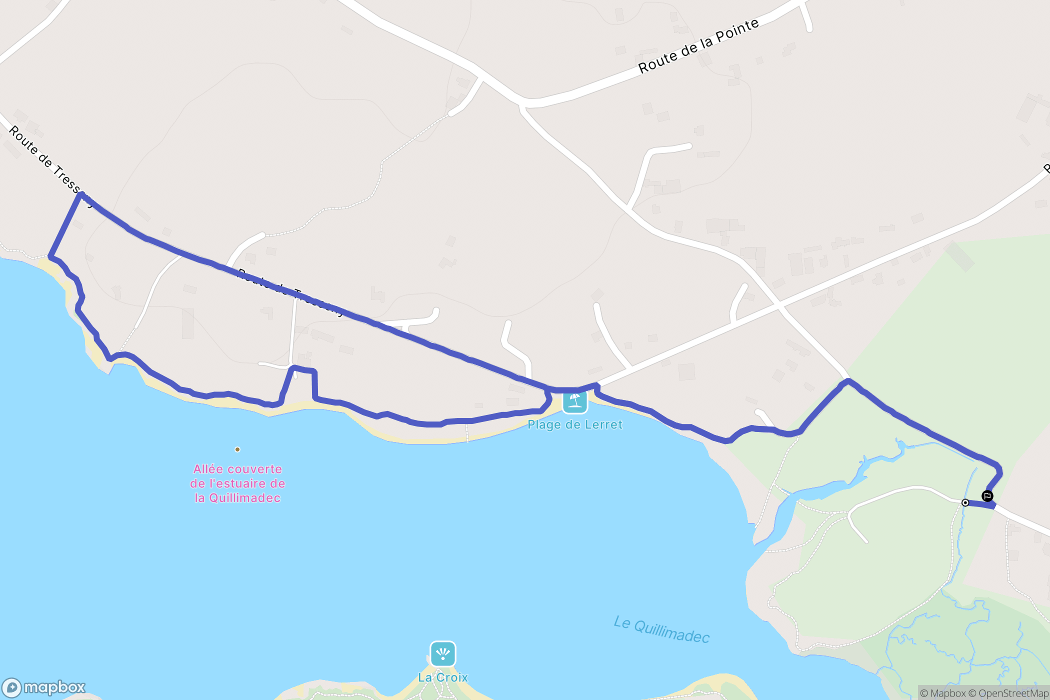 Kerlouan : carte du parcours de randonnée - France