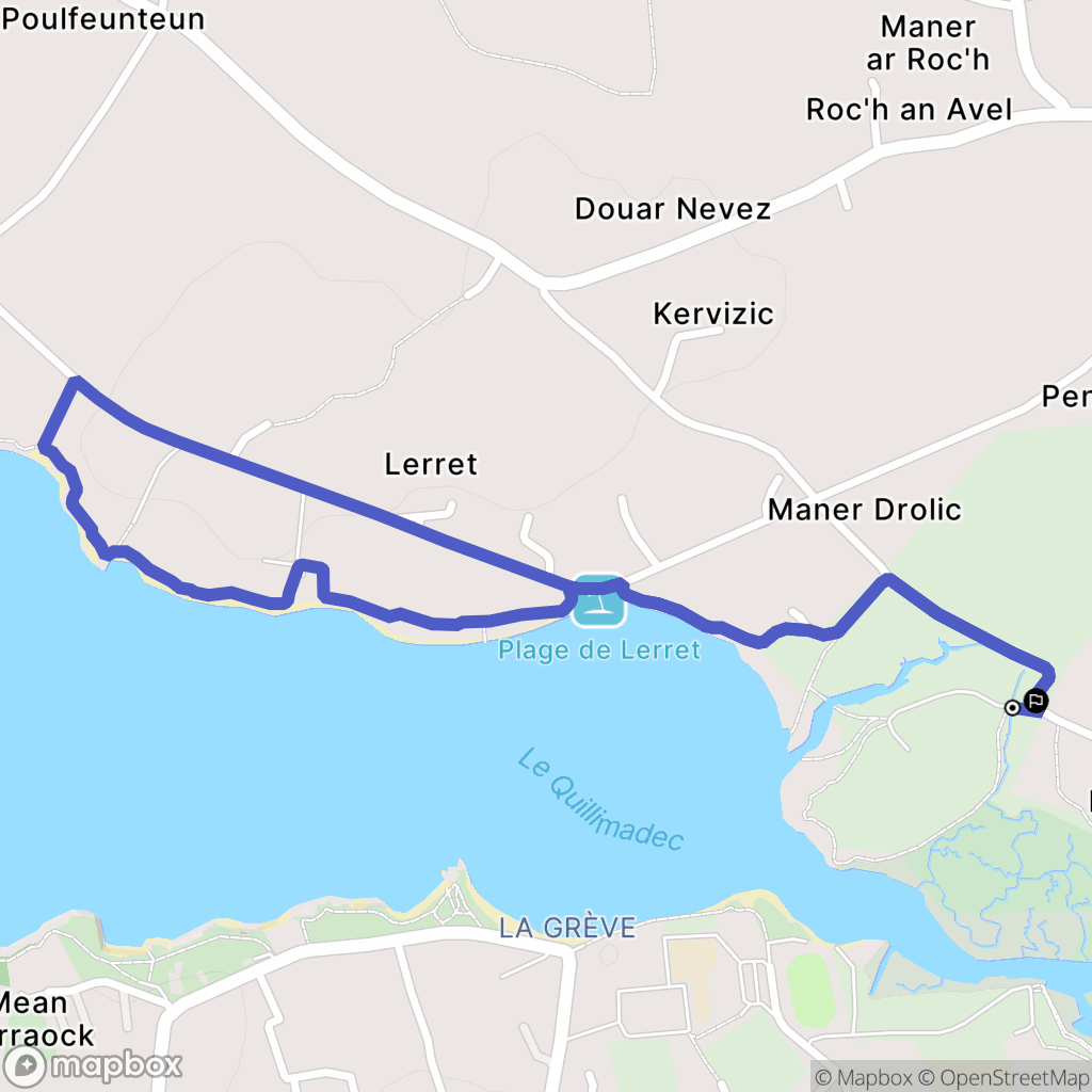 Kerlouan : carte du parcours de randonnée - France