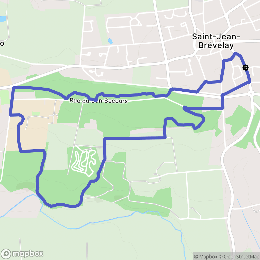 Saint-Jean-Brévelay : carte du parcours de randonnée - France