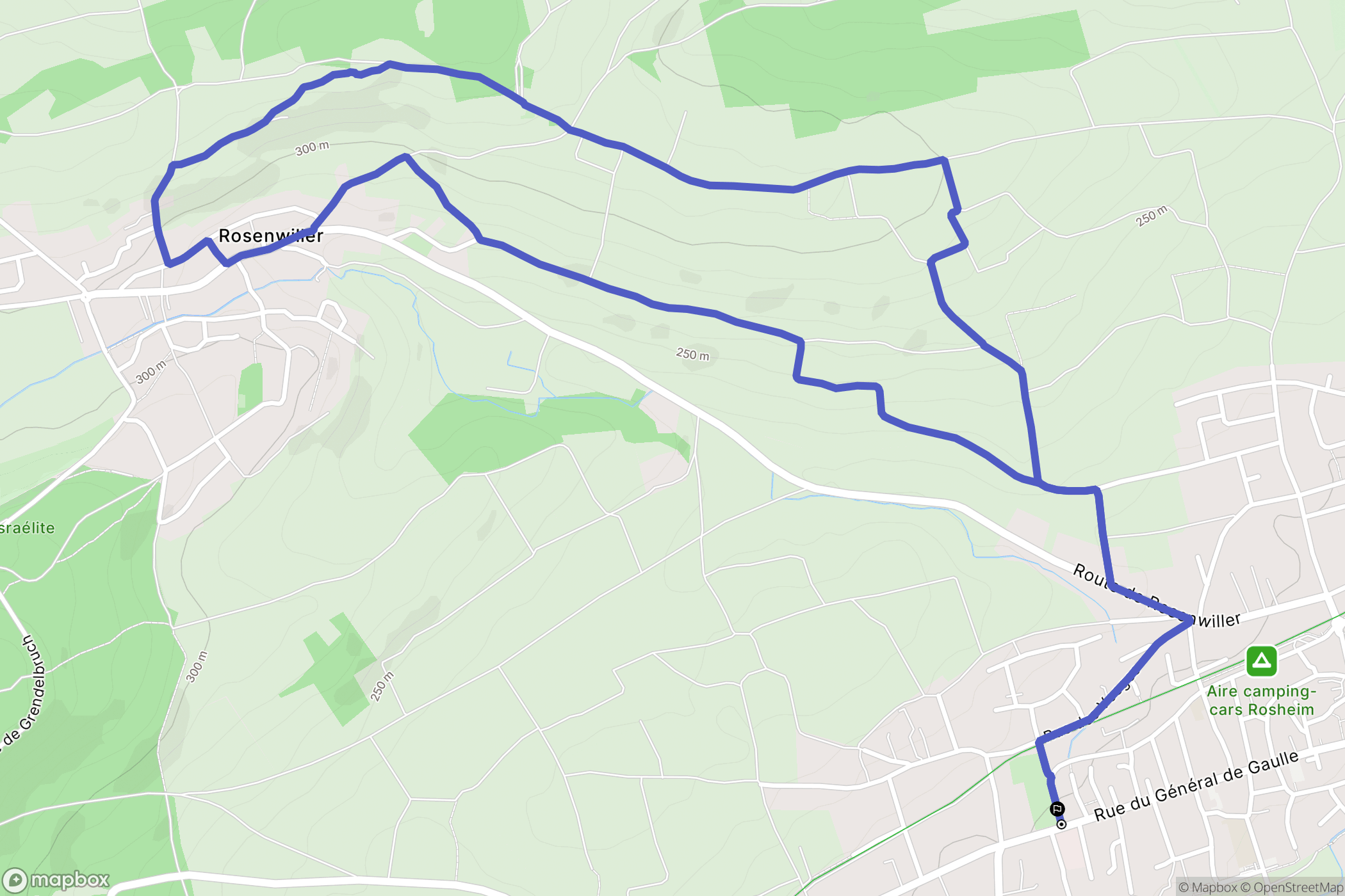 Rosheim : carte du parcours de randonnée - France