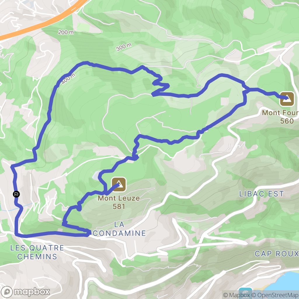 Nice : carte du parcours de randonnée - France