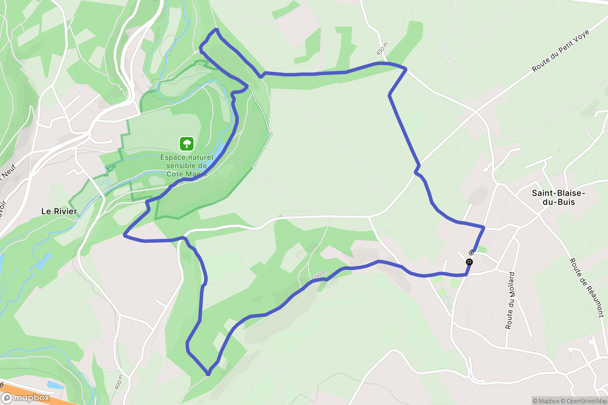Saint-Blaise-du-Buis : carte du parcours de randonnée - France