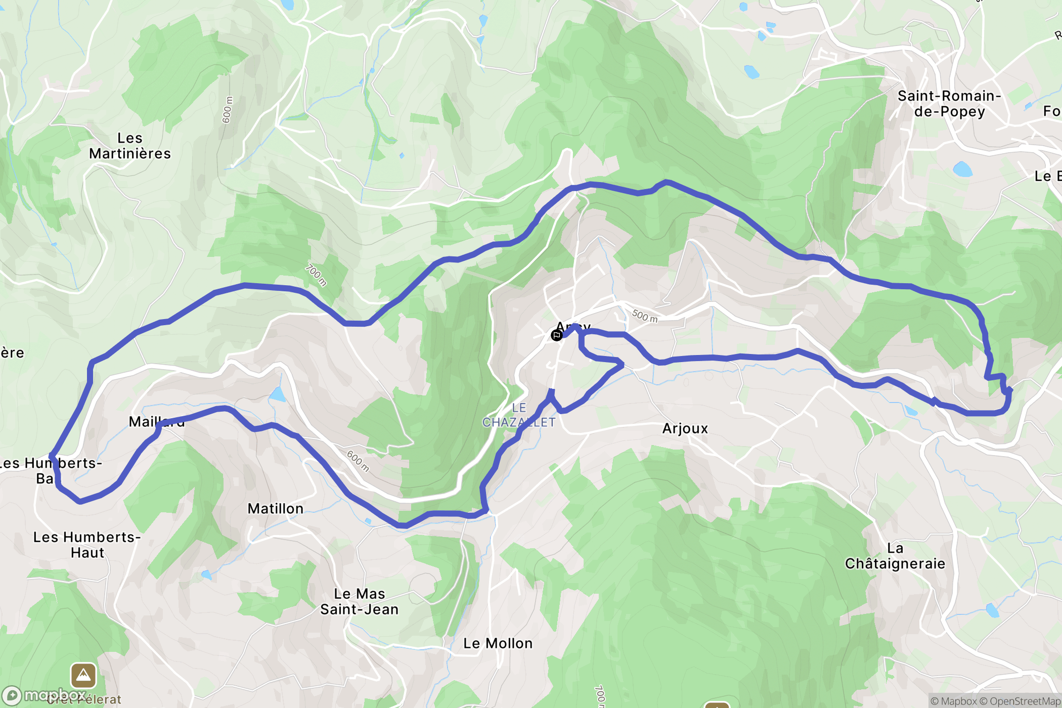 Ancy : carte du parcours de randonnée - France