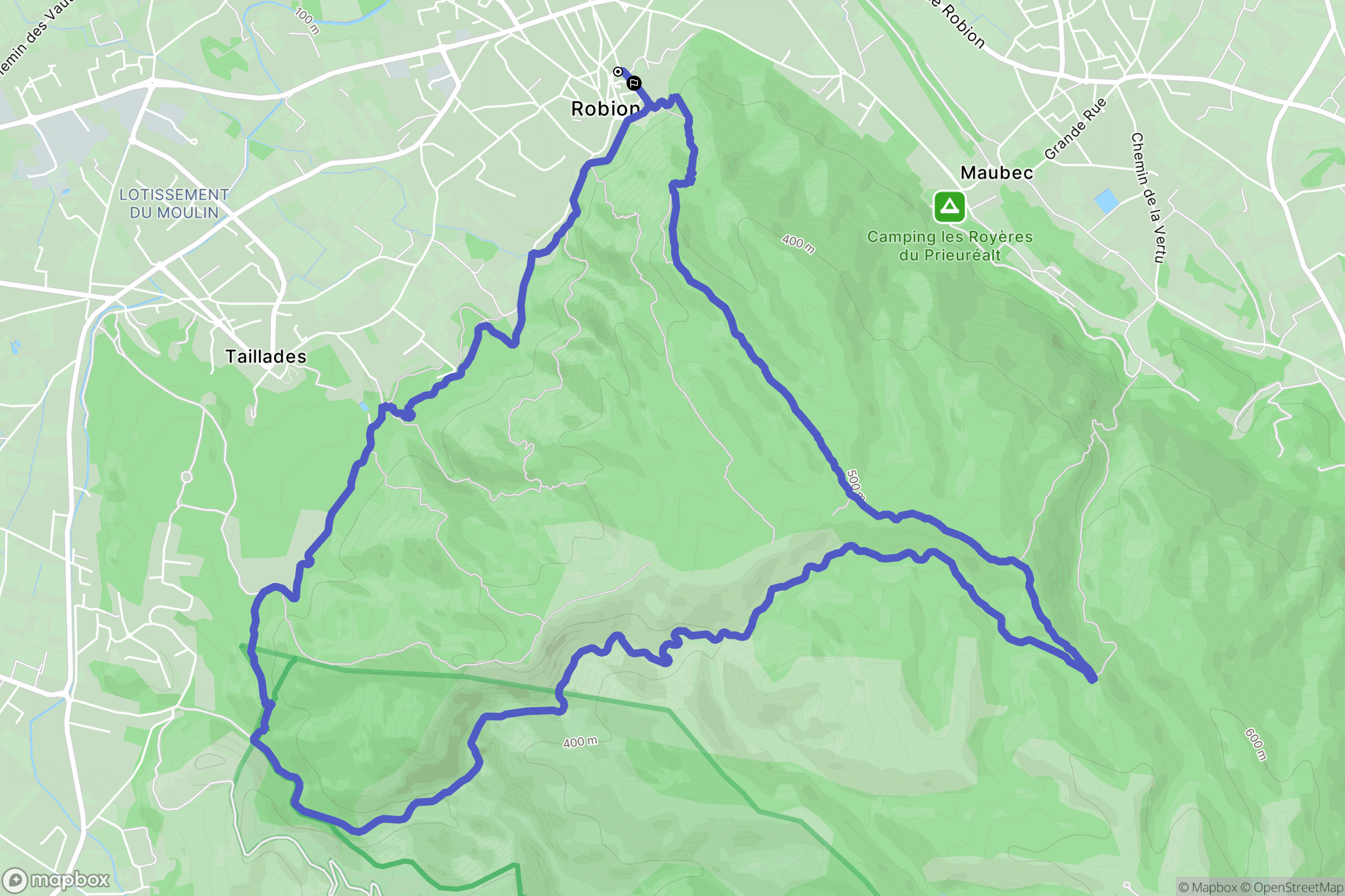 Robion : carte du parcours de randonnée - France