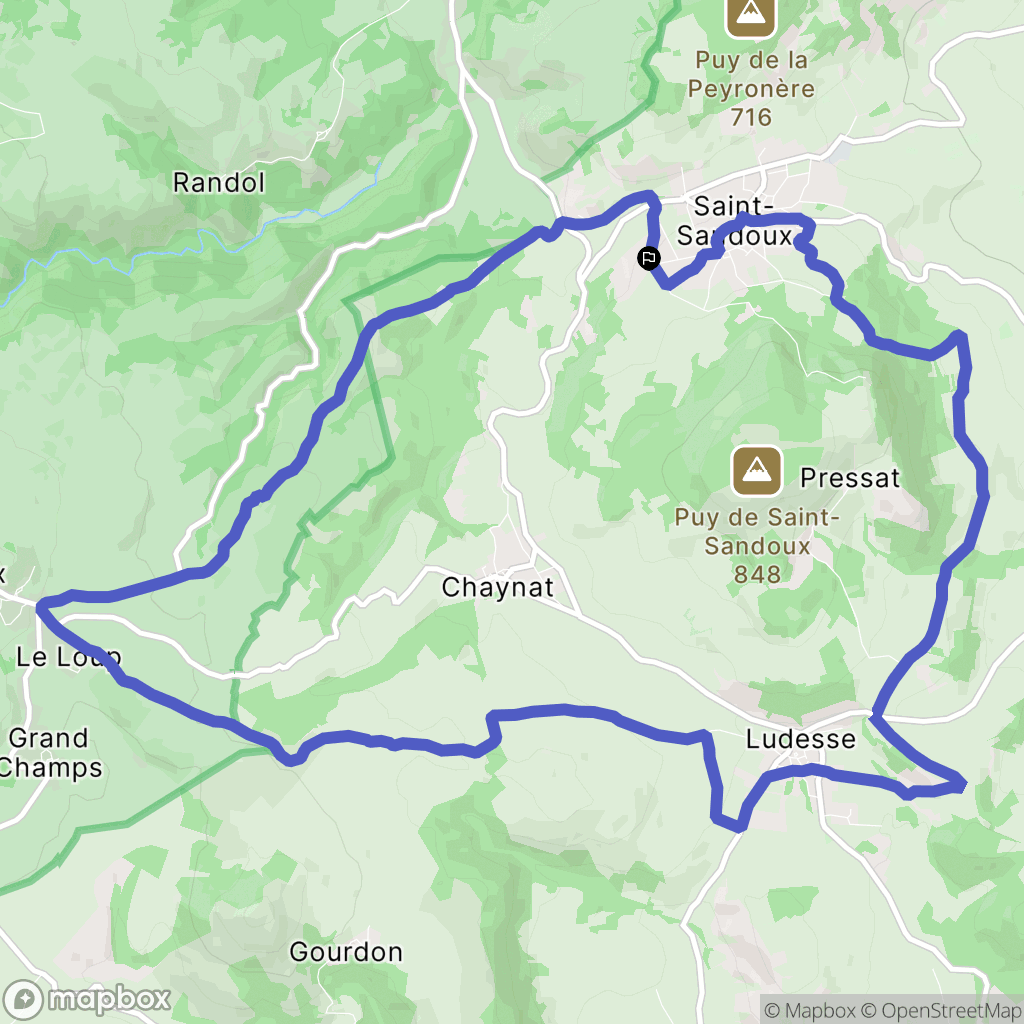 Saint-Sandoux : carte du parcours de randonnée - France