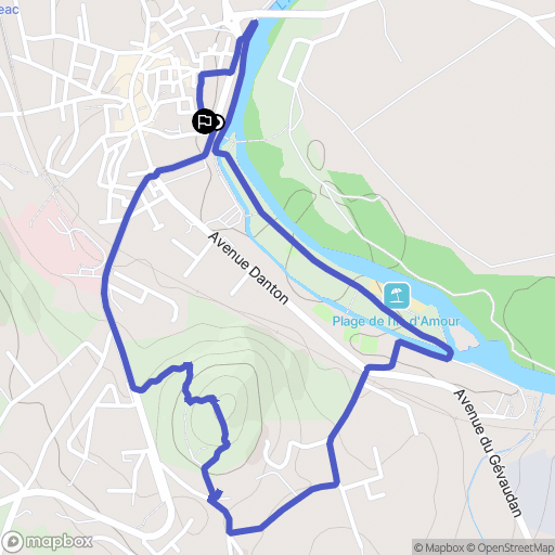Langeac : carte du parcours de randonnée - France
