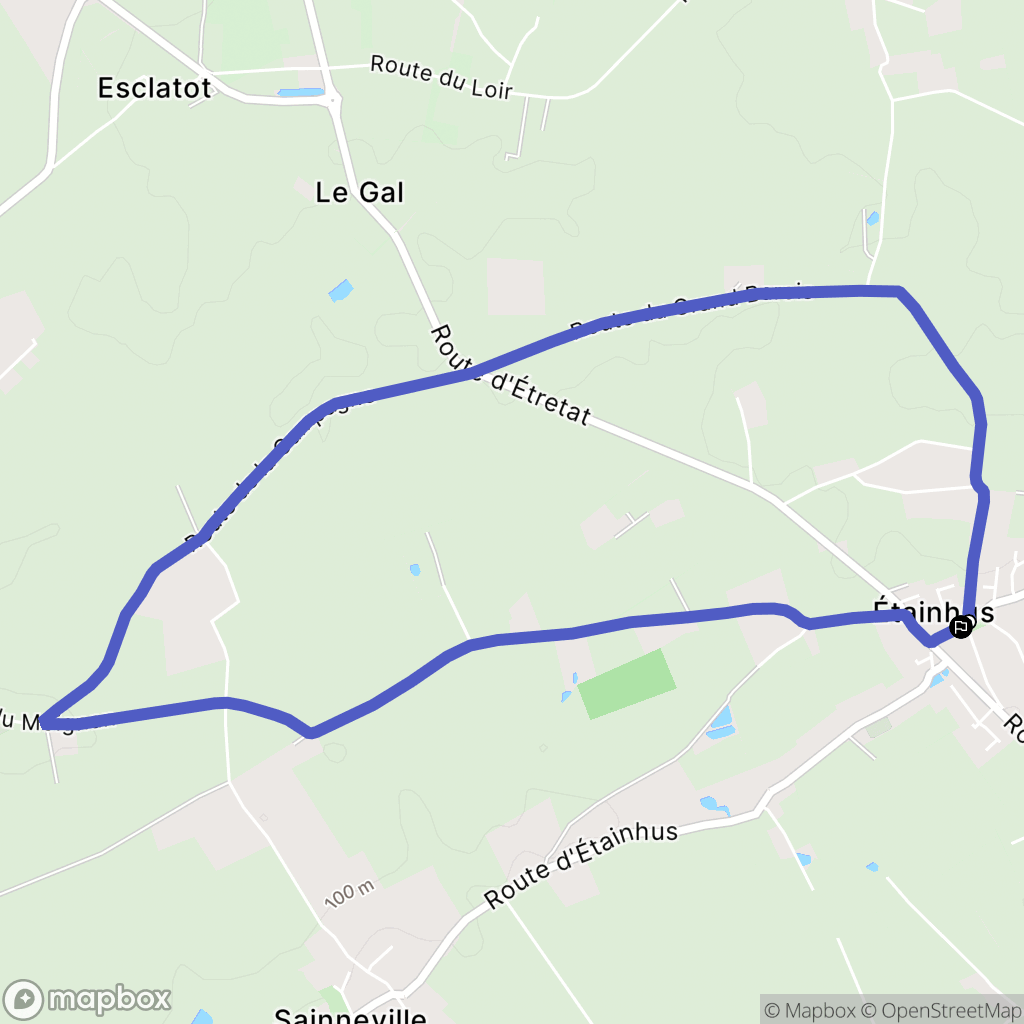 Étainhus : carte du parcours de randonnée - France