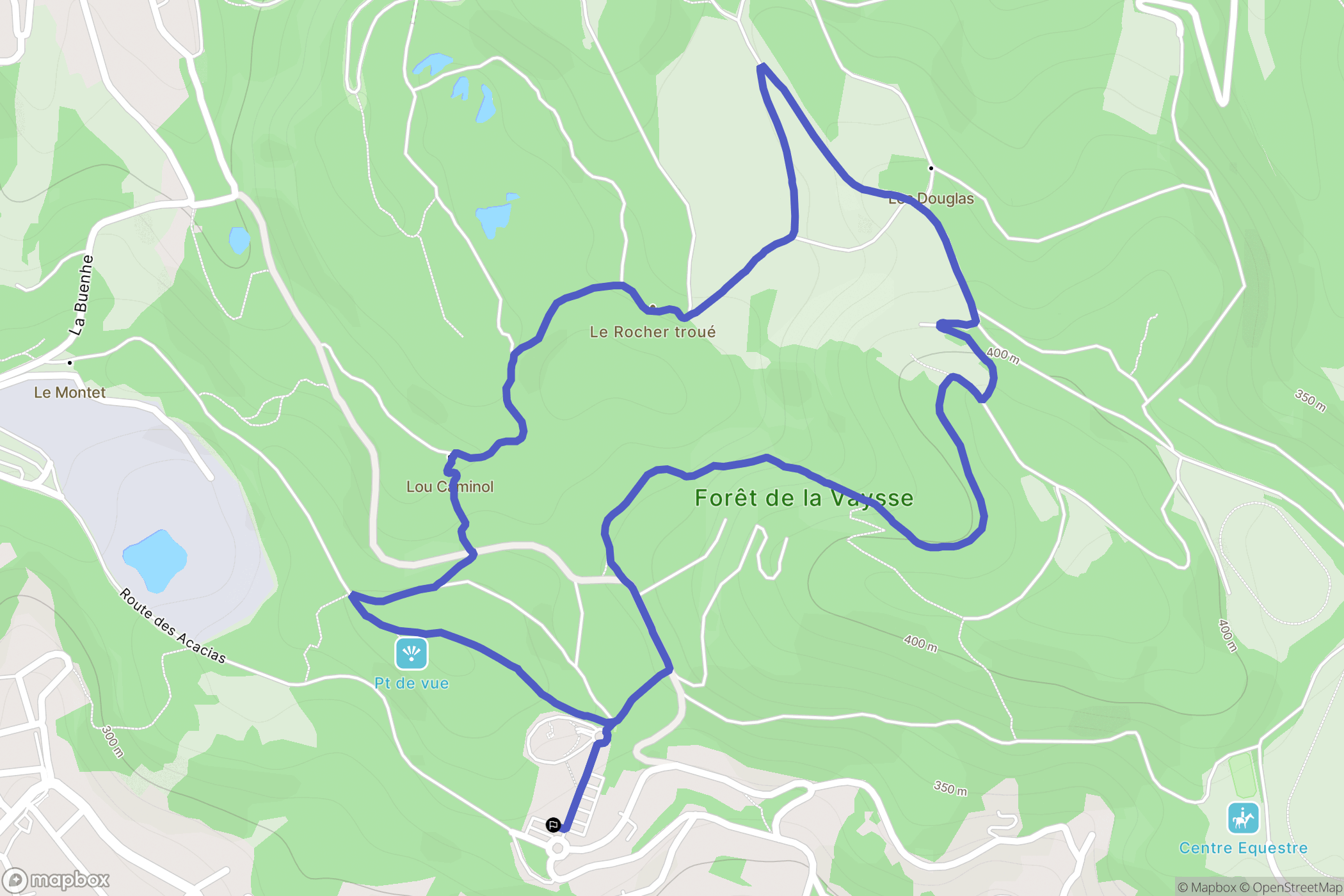 Cransac : carte du parcours de randonnée - France